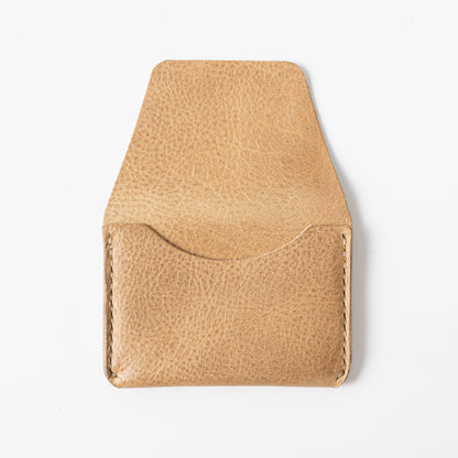 Beige Bison Flap Wallet- mens leather wallet - handmade leather wallets at KMM &amp; Co.