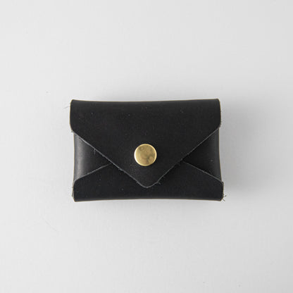 Black Harvest Card Envelope- card holder wallet - leather wallet made in America at KMM &amp; Co.