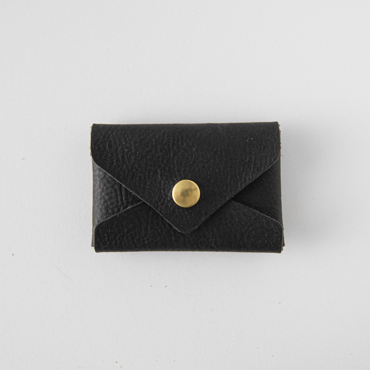 Black Kodiak Card Envelope- card holder wallet - leather wallet made in America at KMM &amp; Co.