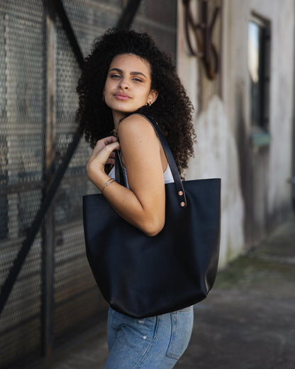 Black Kodiak Tote- black tote bag handmade in America