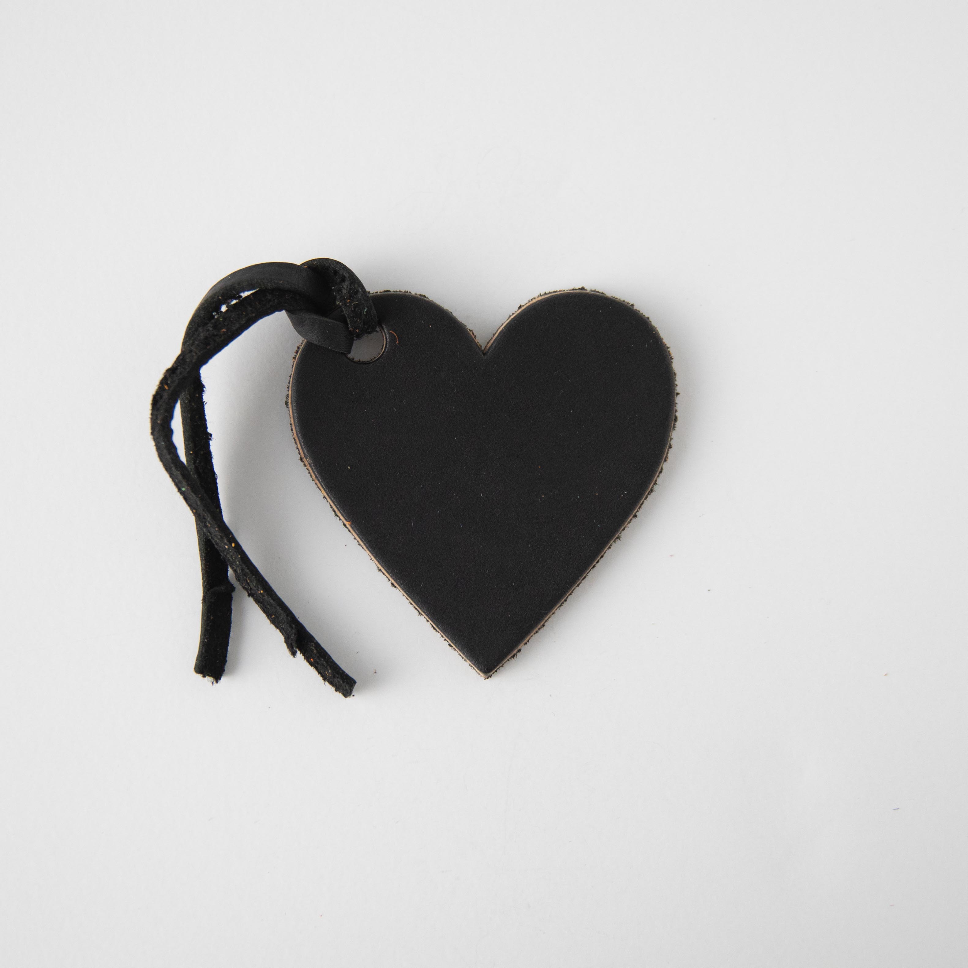 Black Leather Heart Tag- personalized luggage tags - custom luggage tags - KMM &amp; Co.