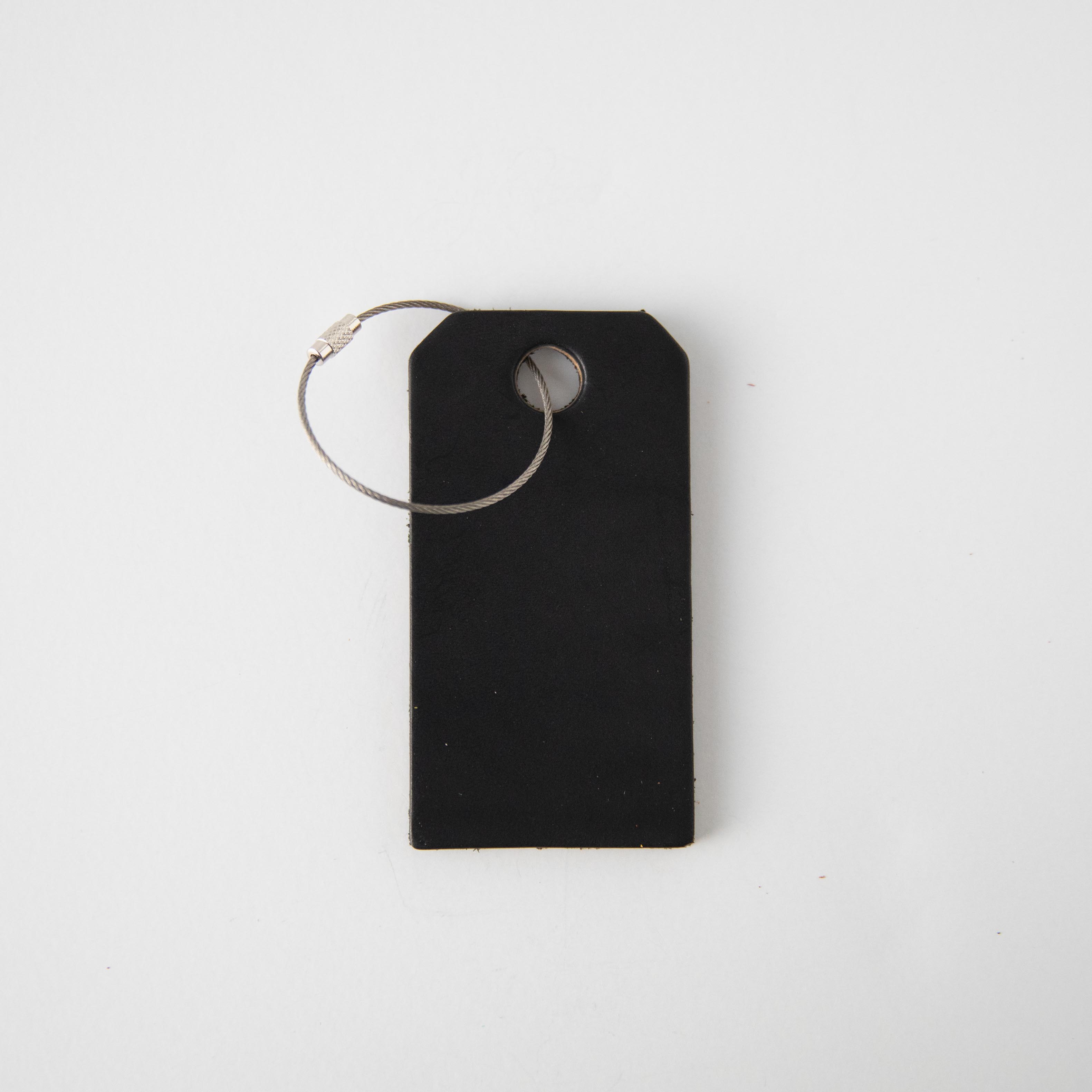Black Leather Tag- personalized luggage tags - custom luggage tags - KMM &amp; Co.