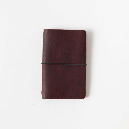 Blood Moon Travel Notebook- leather journal - leather notebook - KMM &amp; Co.