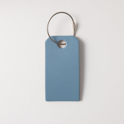 Blue Steel Leather Tag- personalized luggage tags - custom luggage tags - KMM &amp; Co.