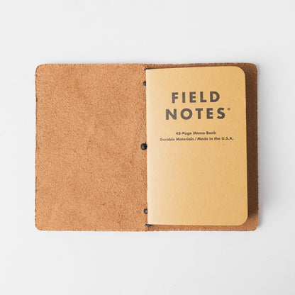 British Tan Double Shot Travel Notebook- leather journal - leather notebook - KMM &amp; Co.