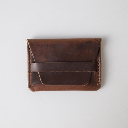 Brown Chromexcel Flap Wallet- mens leather wallet - handmade leather wallets at KMM &amp; Co.