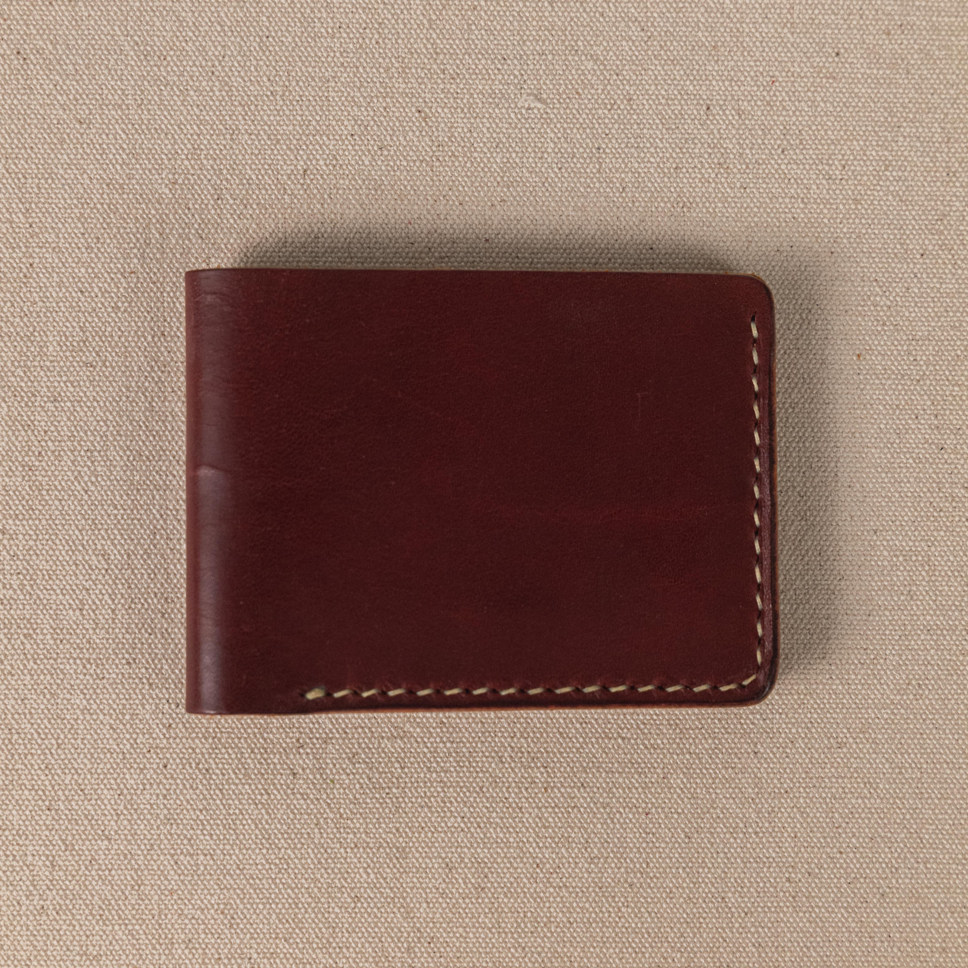 Burgundy Billfold- leather billfold wallet - mens leather bifold wallet - KMM &amp; Co.