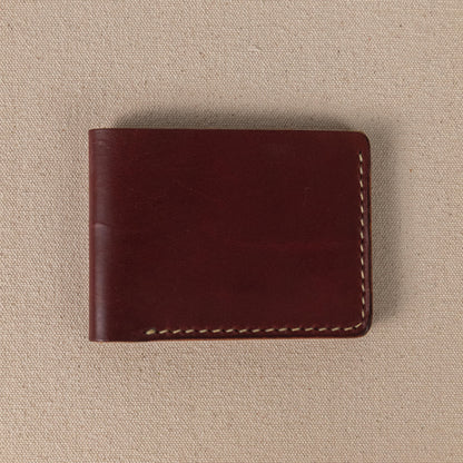 Burgundy Billfold- leather billfold wallet - mens leather bifold wallet - KMM &amp; Co.