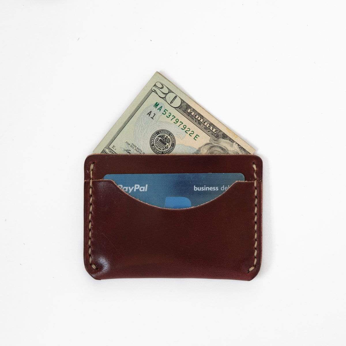 Burgundy Card Case- mens leather wallet - leather wallets for women - KMM &amp; Co.