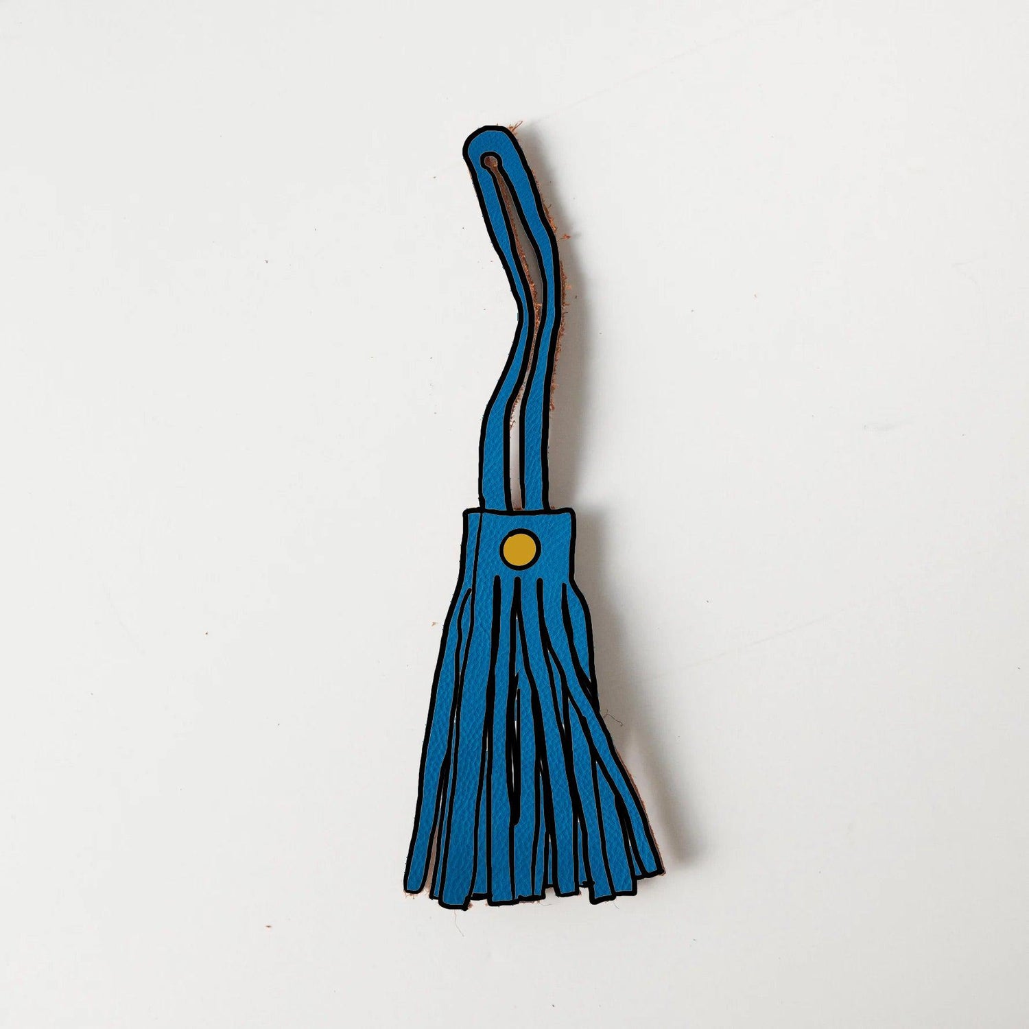 Cerulean Cypress Leather Tassel- leather tassel keychain - KMM &amp; Co.