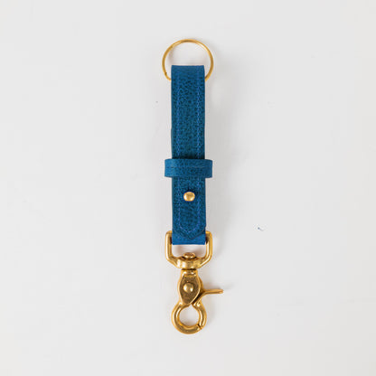 Cobalt Bulldog Key Lanyard- leather keychain for men and women - KMM &amp; Co.