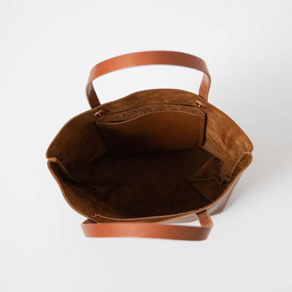 Cognac Cypress Tote- cognac tote bag handmade in America