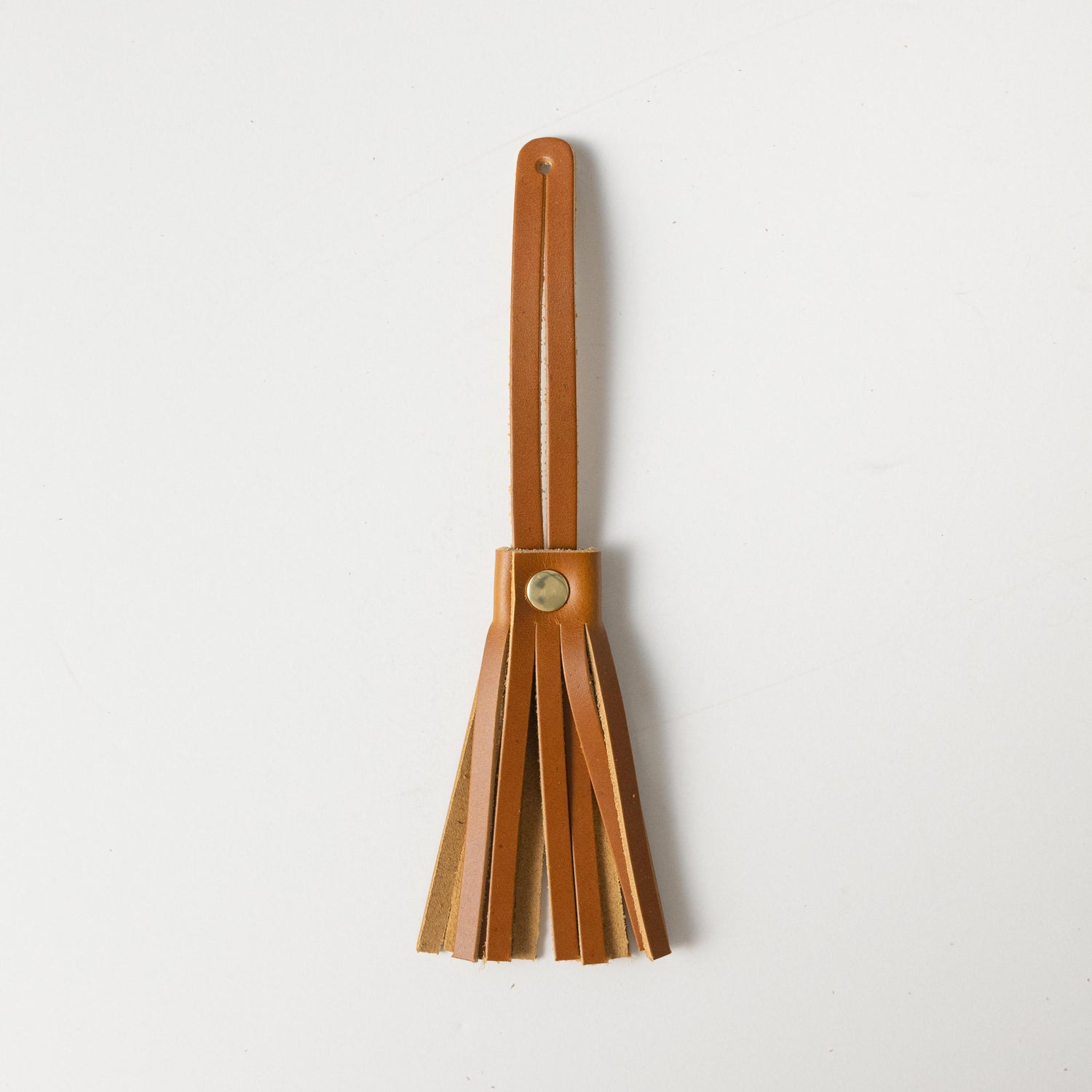 Cognac Heritage Leather Tassel- leather tassel keychain - KMM &amp; Co.