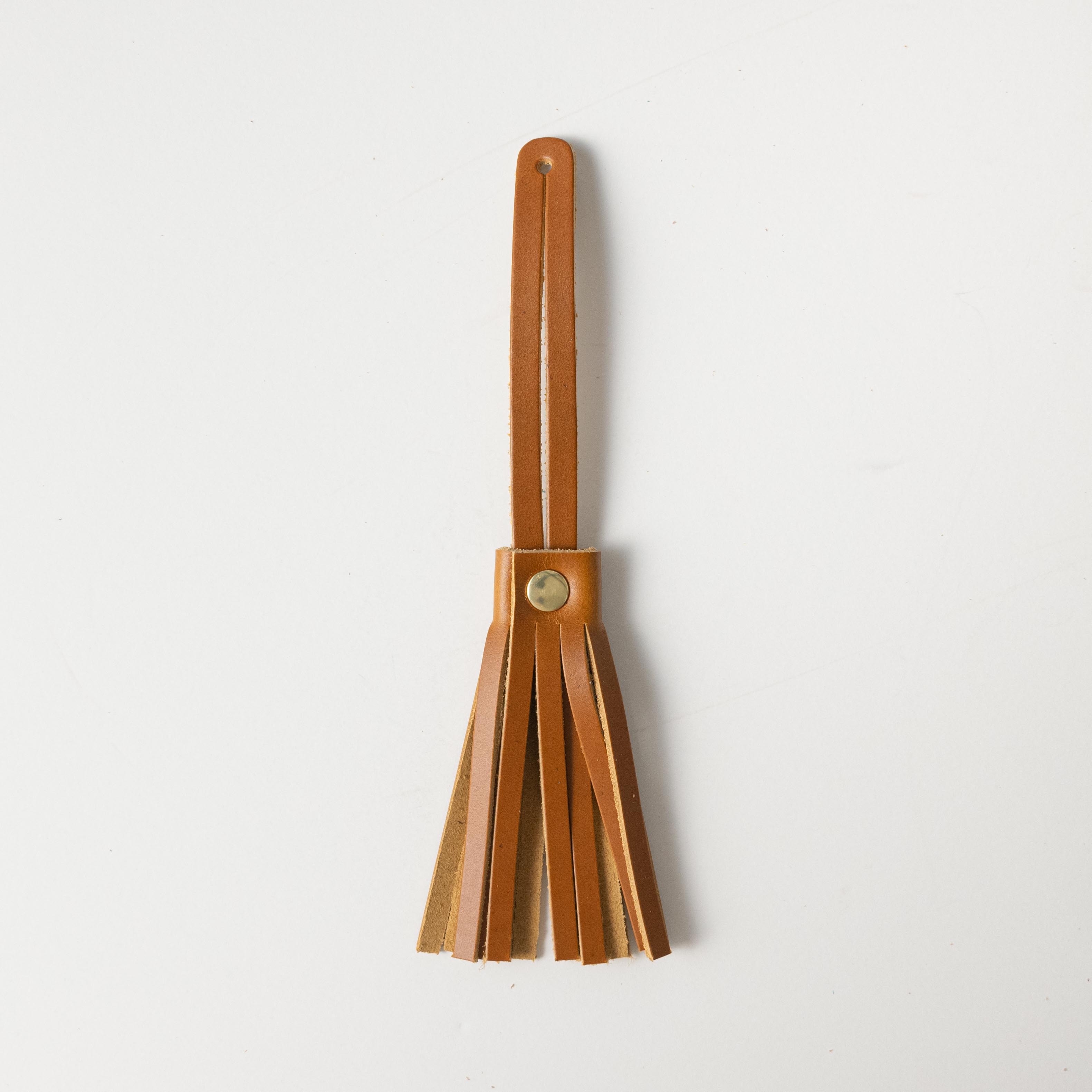 Cognac Heritage Leather Tassel- leather tassel keychain - KMM &amp; Co.