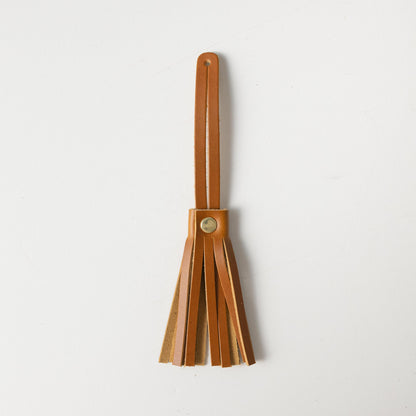 Cognac Heritage Leather Tassel- leather tassel keychain - KMM &amp; Co.