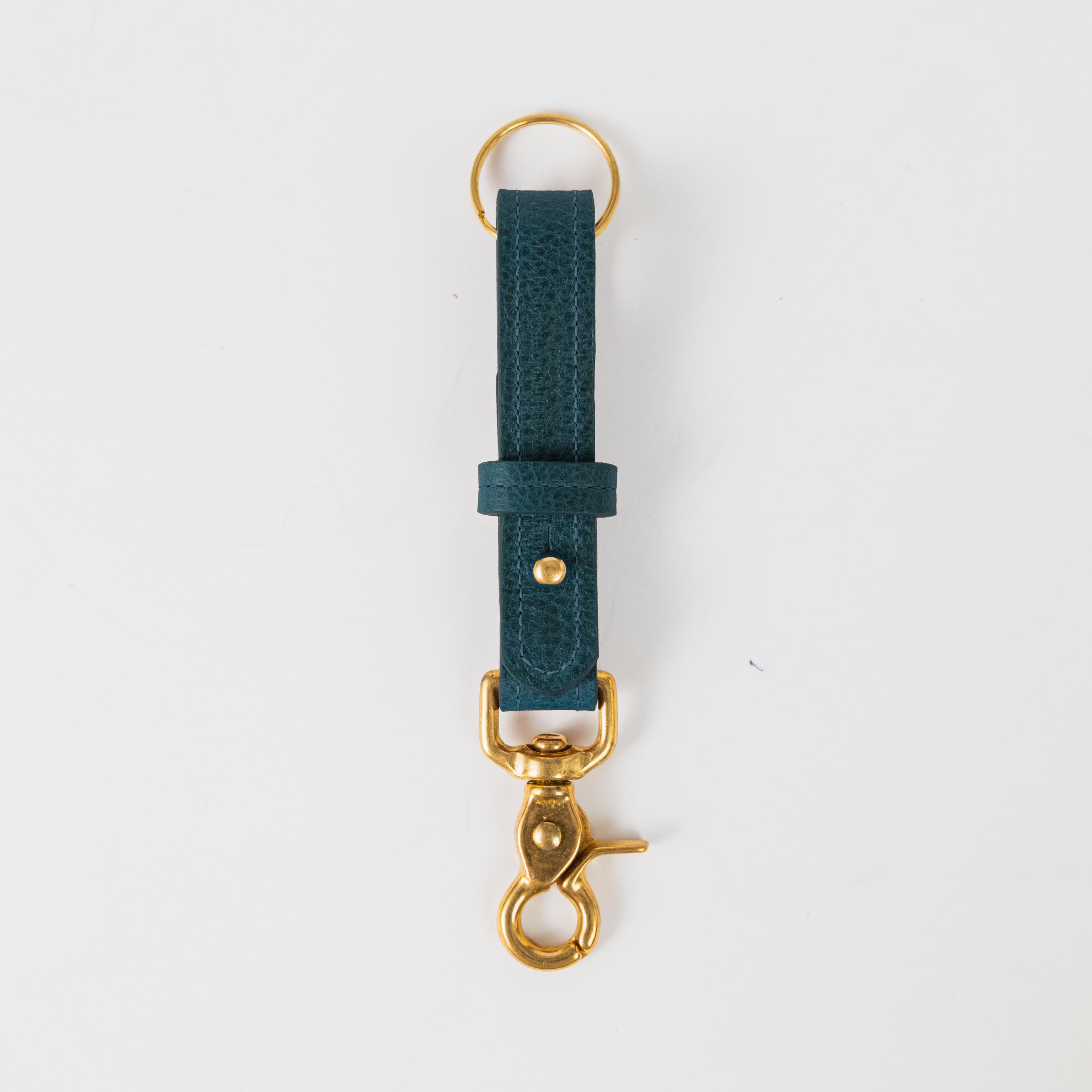 Dark Teal Bulldog Key Lanyard- leather keychain for men and women - KMM &amp; Co.