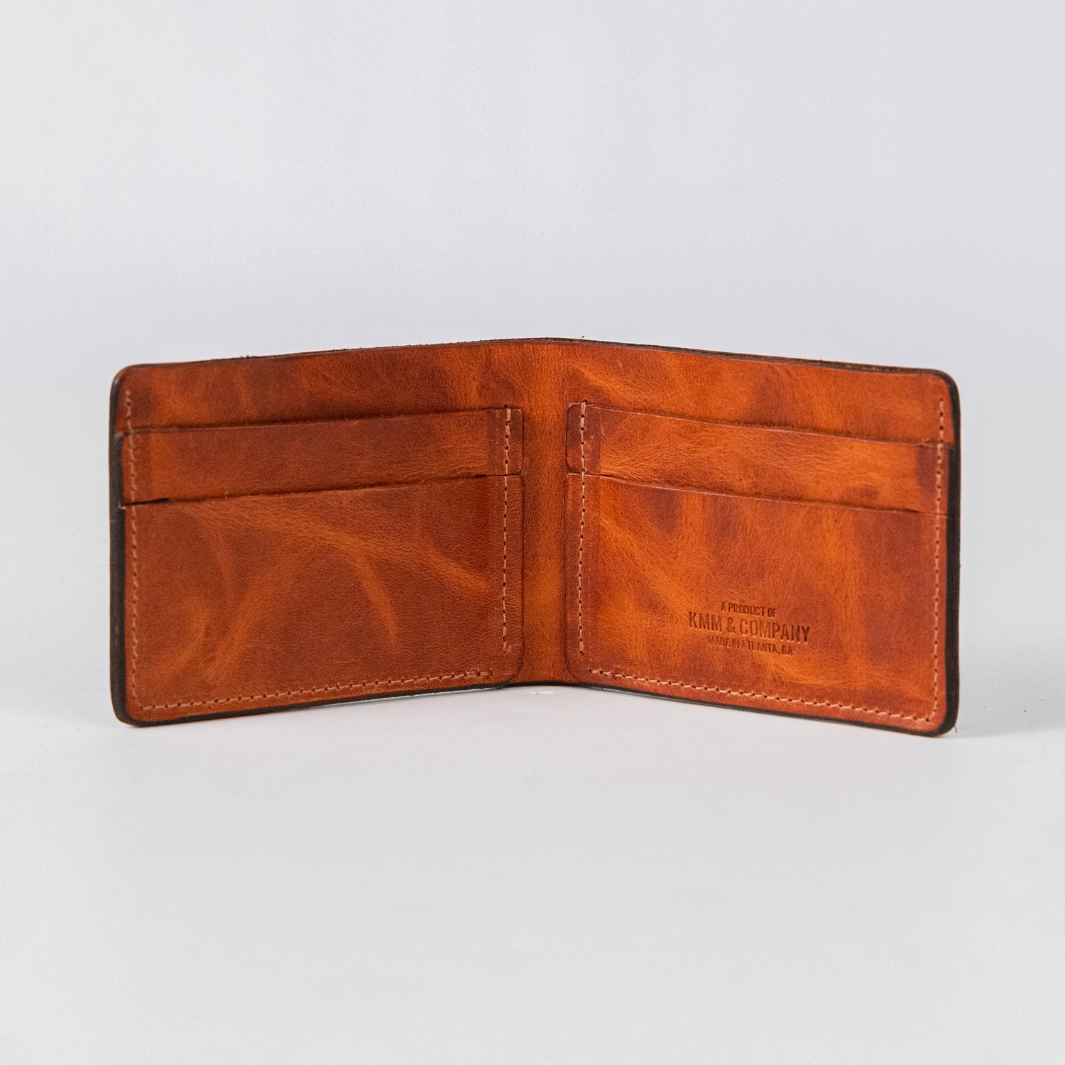 English Tan Dublin Billfold- leather billfold wallet - mens leather bifold wallet - KMM &amp; Co.