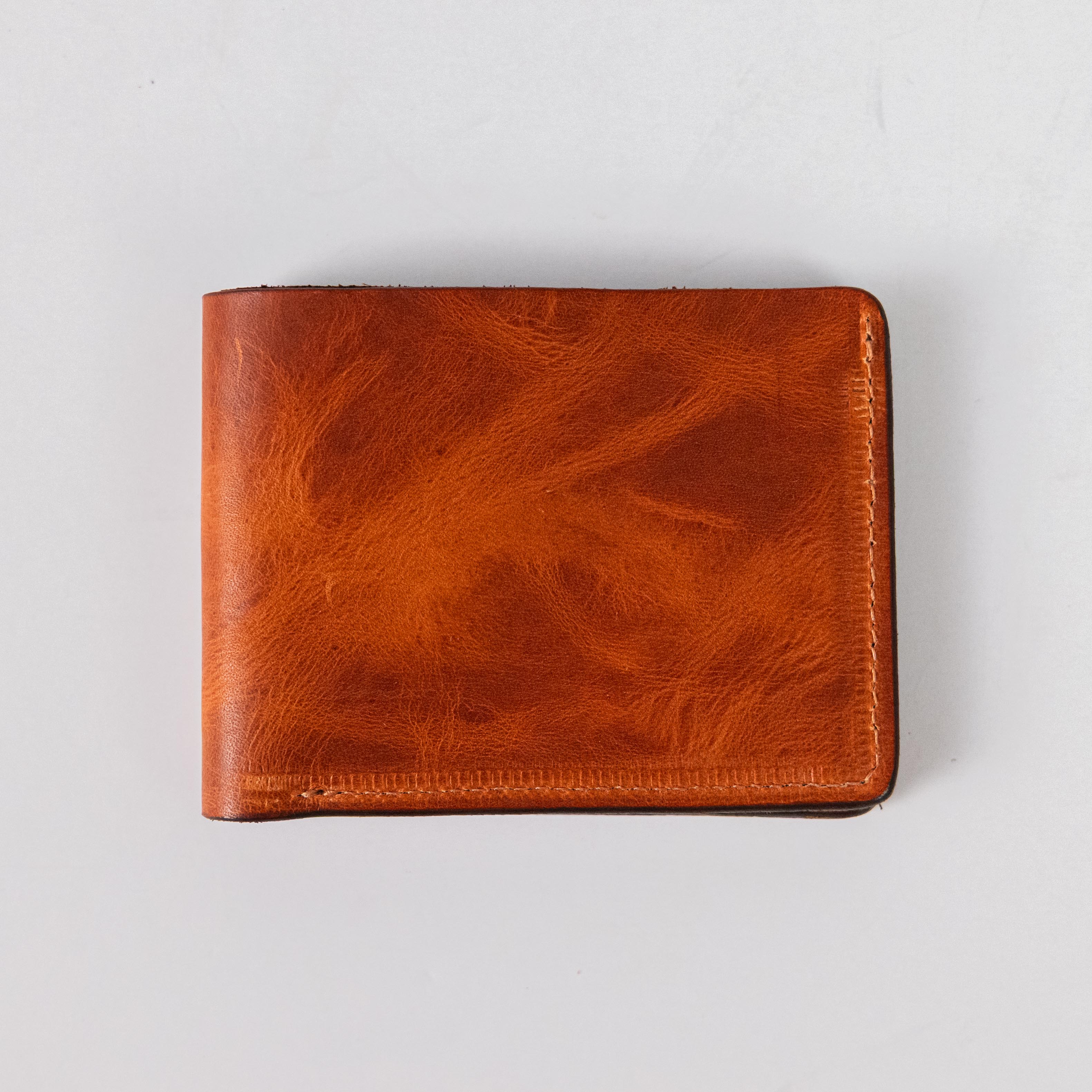 English Tan Dublin Billfold- leather billfold wallet - mens leather bifold wallet - KMM &amp; Co.