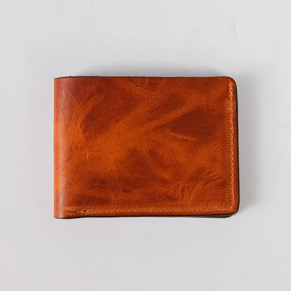 English Tan Dublin Billfold- leather billfold wallet - mens leather bifold wallet - KMM &amp; Co.