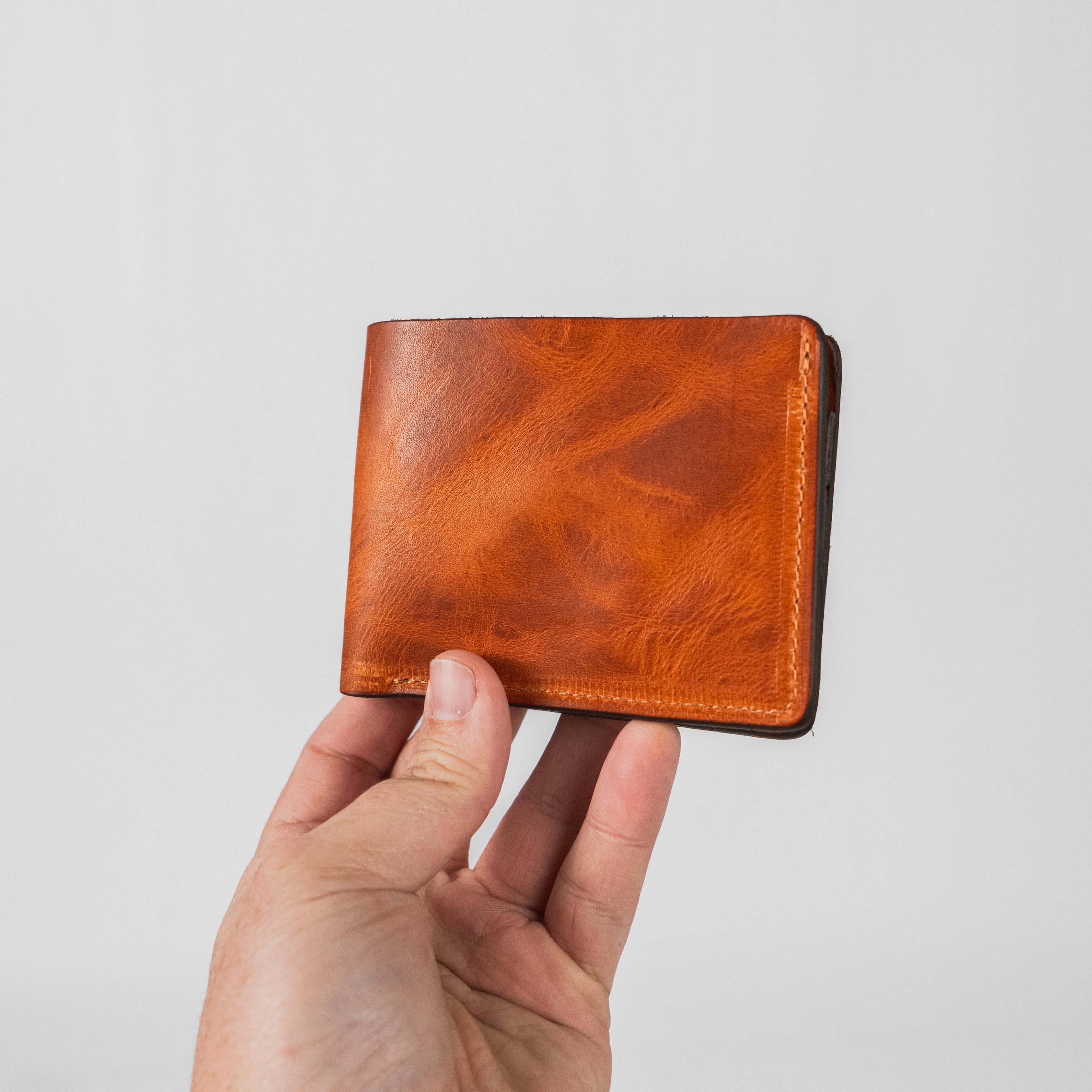 English Tan Dublin Billfold- leather billfold wallet - mens leather bifold wallet - KMM &amp; Co.