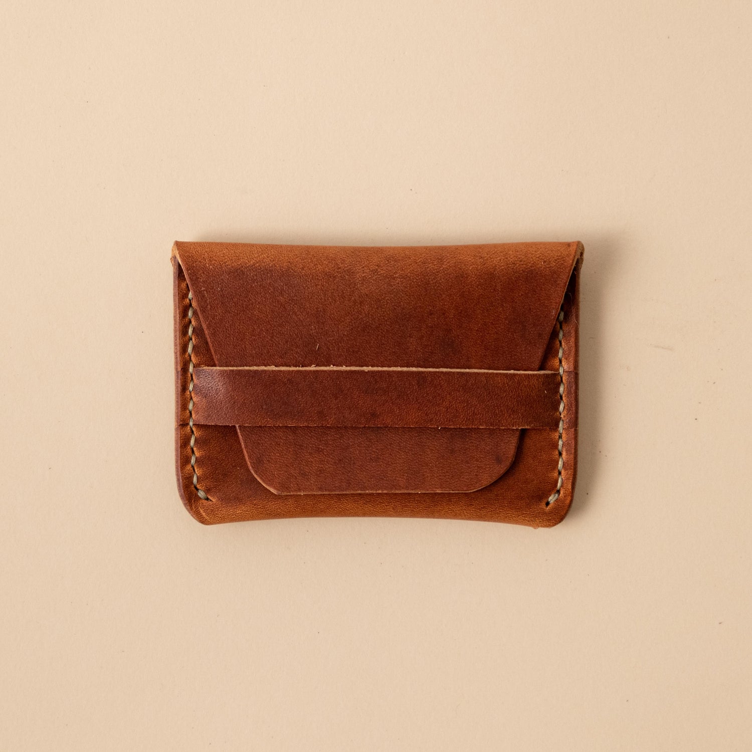 English Tan Dublin Flap Wallet- mens leather wallet - handmade leather wallets at KMM &amp; Co.