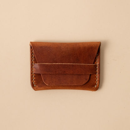 English Tan Dublin Flap Wallet- mens leather wallet - handmade leather wallets at KMM &amp; Co.