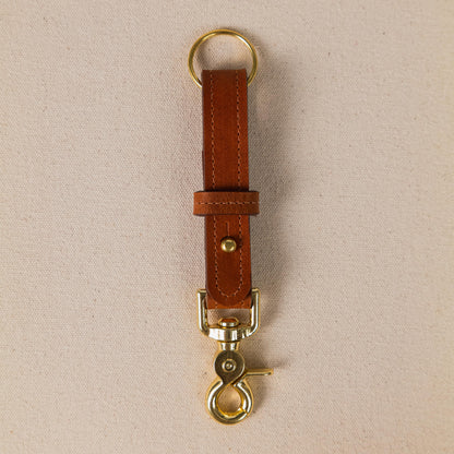 English Tan Dublin Key Lanyard- leather keychain for men and women - KMM &amp; Co.