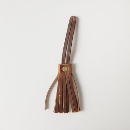 English Tan Leather Tassel- leather tassel keychain - KMM &amp; Co.