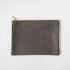 Grey Cypress Medium Zip Pouch- leather zipper pouch - KMM & Co.