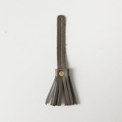Grey Cypress Mini Tassel- leather tassel keychain - KMM &amp; Co.