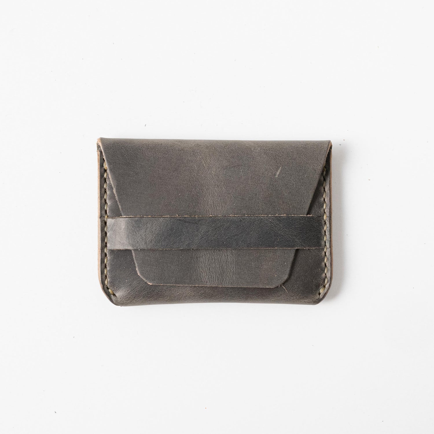 Grey Sky Flap Wallet- mens leather wallet - handmade leather wallets at KMM &amp; Co.