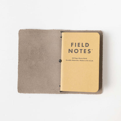 Grey Sky Travel Notebook- leather journal - leather notebook - KMM &amp; Co.
