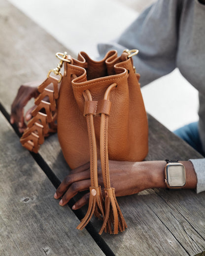 Tan Kodiak Mini Bucket Bag
