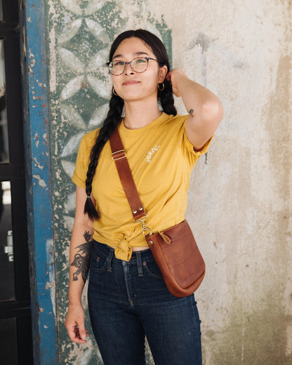 Leather Roulette Medium Crossbody Bag