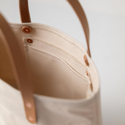 Natural Canvas Mini Panel Tote