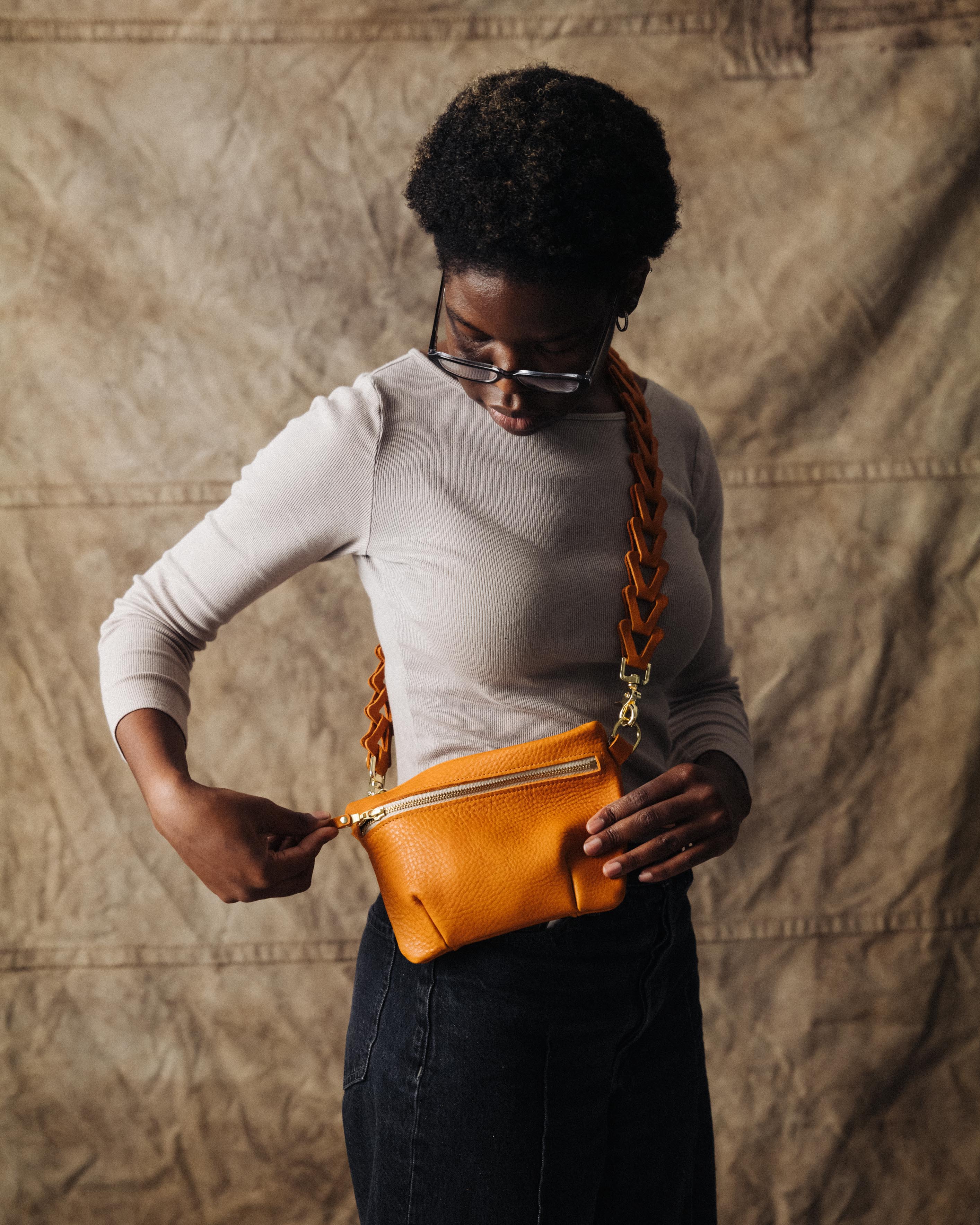 Leather Roulette Belt Bag