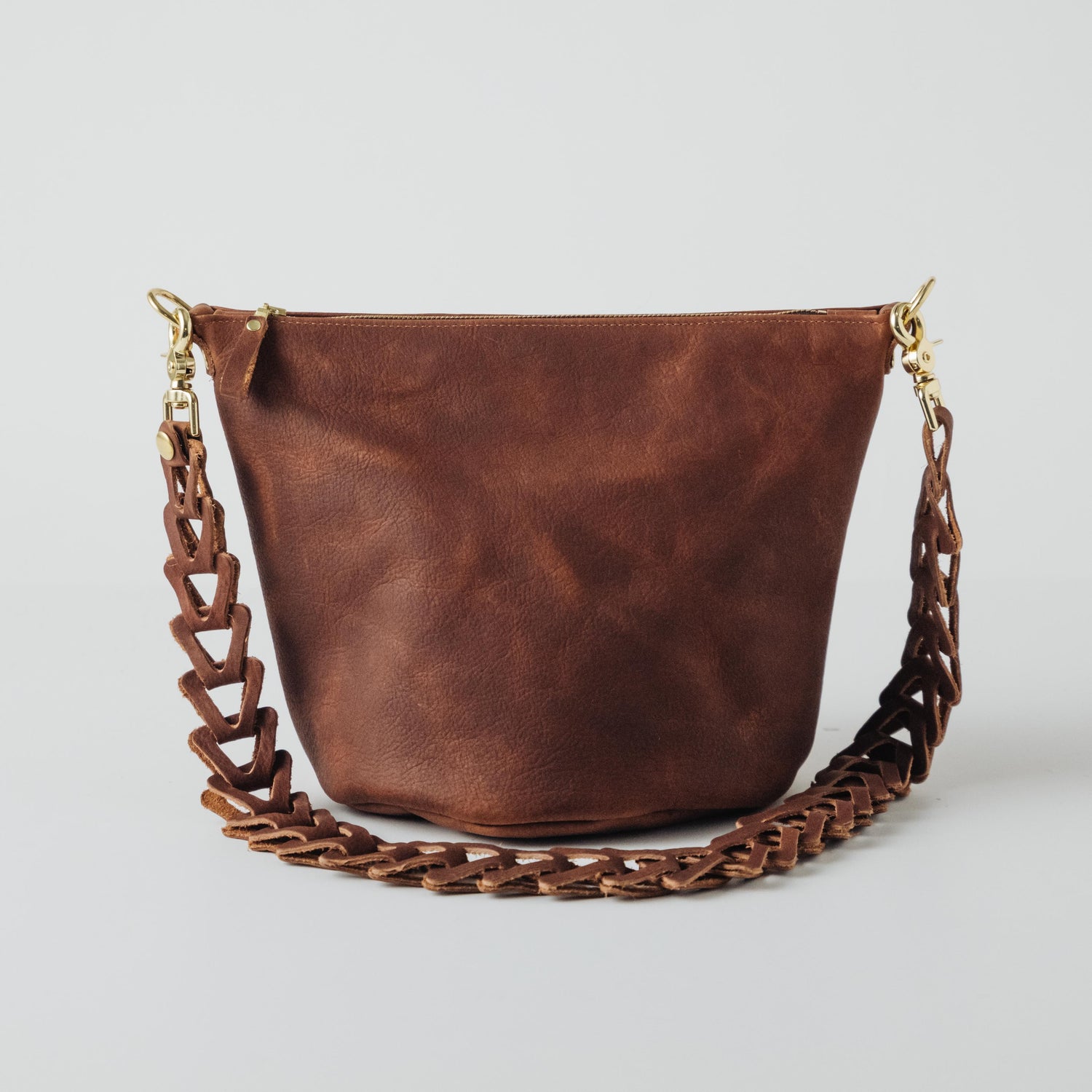 Horween Roulette Zip-Top Bucket Bag