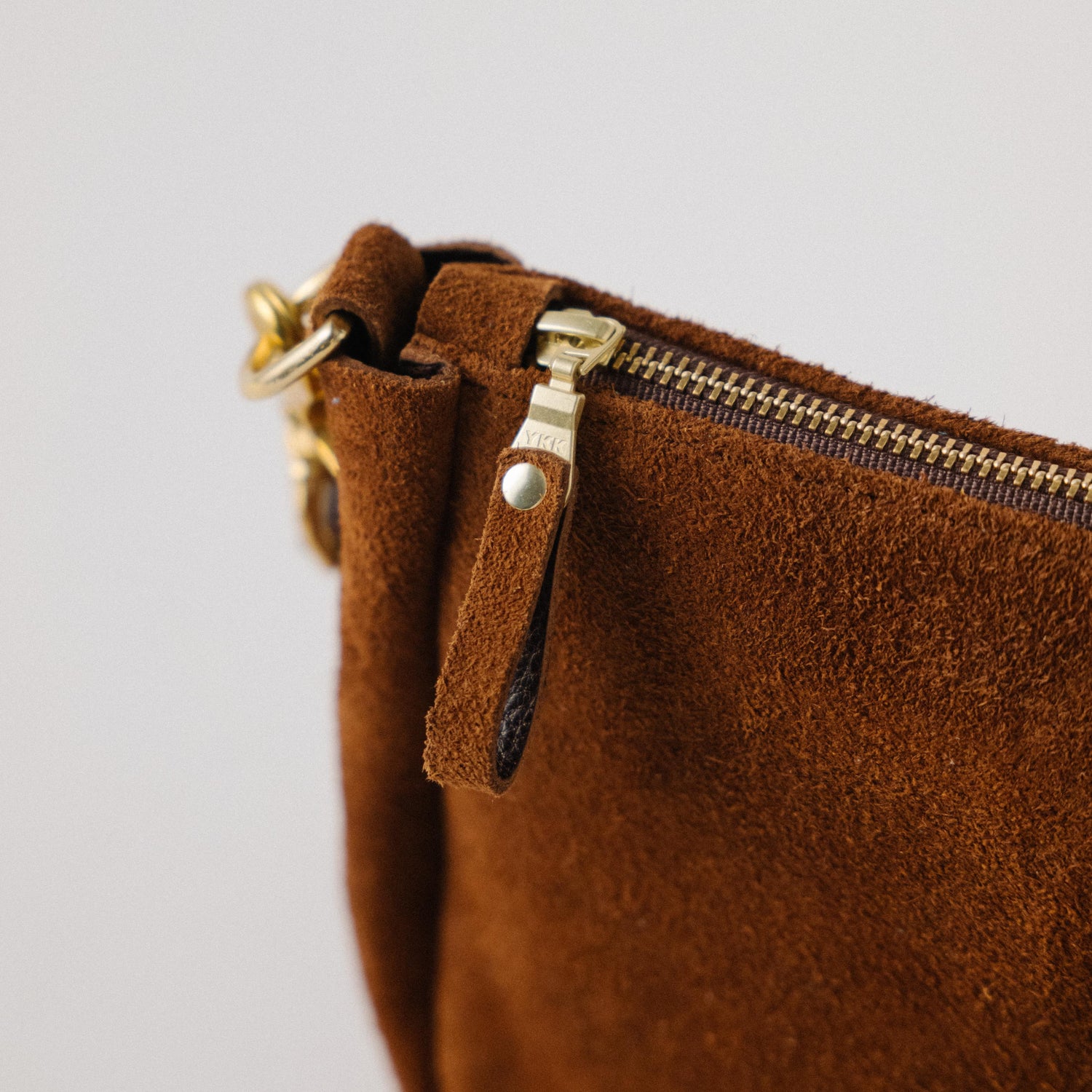 Roughout Dark Brown Bulldog Medium Crossbody Bag
