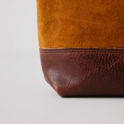 Roughout Dark Tan Bulldog Mini Panel Tote
