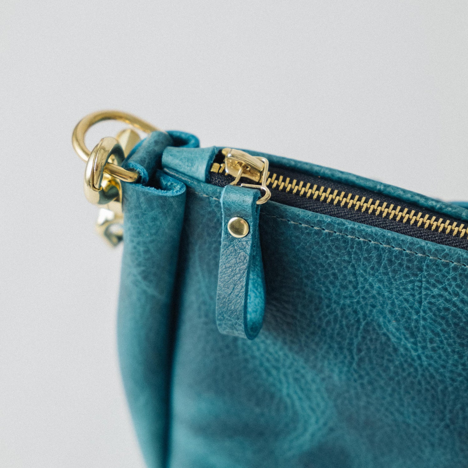 Scratch-and-Dent Petrol Blue Bison Medium Crossbody Bag