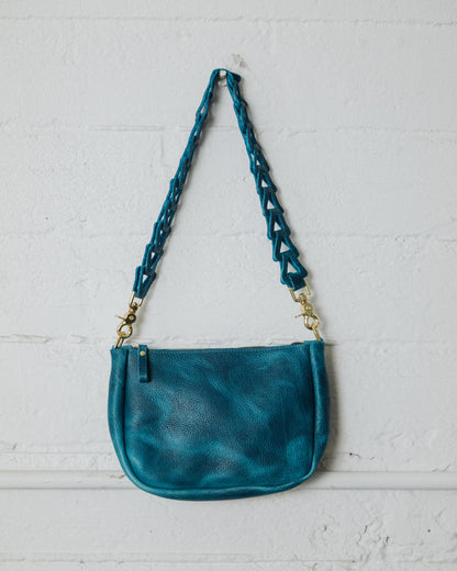Scratch-and-Dent Petrol Blue Bison Medium Crossbody Bag