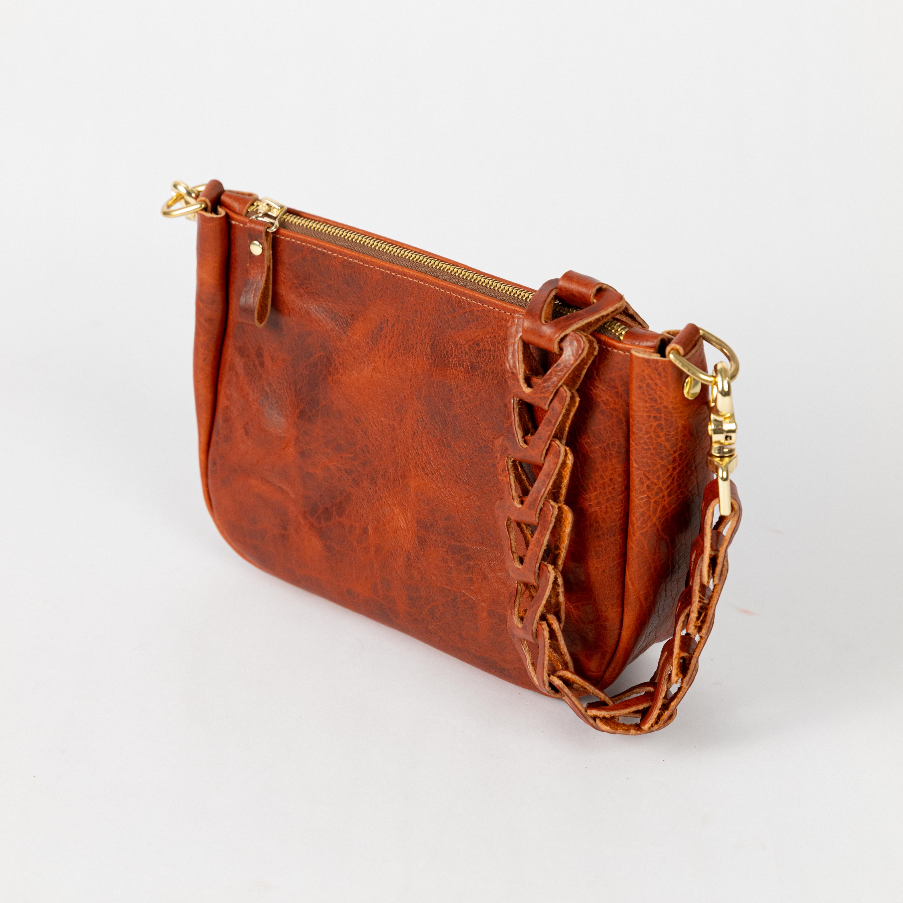 Scratch-and-Dent Whiskey Navajo Bison Medium Crossbody Bag