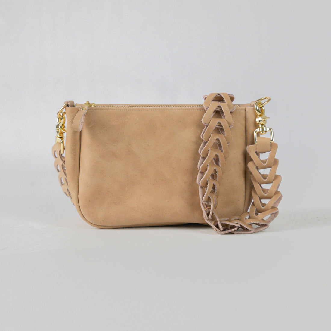 Beige Medium Crossbody Bag