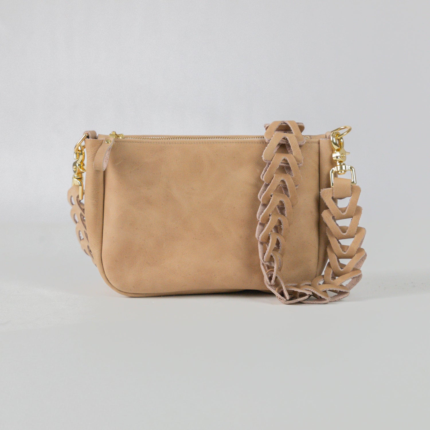Beige Medium Crossbody Bag