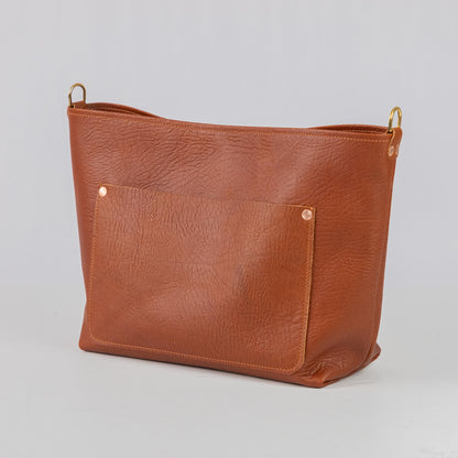 Tan Bison East West Crossbody Travel Tote