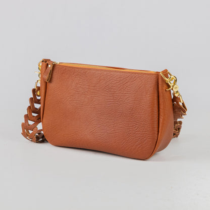Tan Bison Crossbody Bag