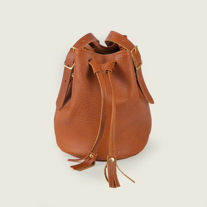 Tan Bison Bucket Bag