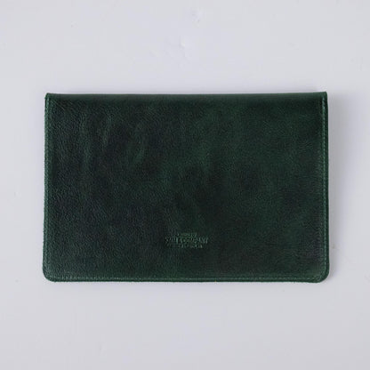 Green Bulldog Leather Clutch