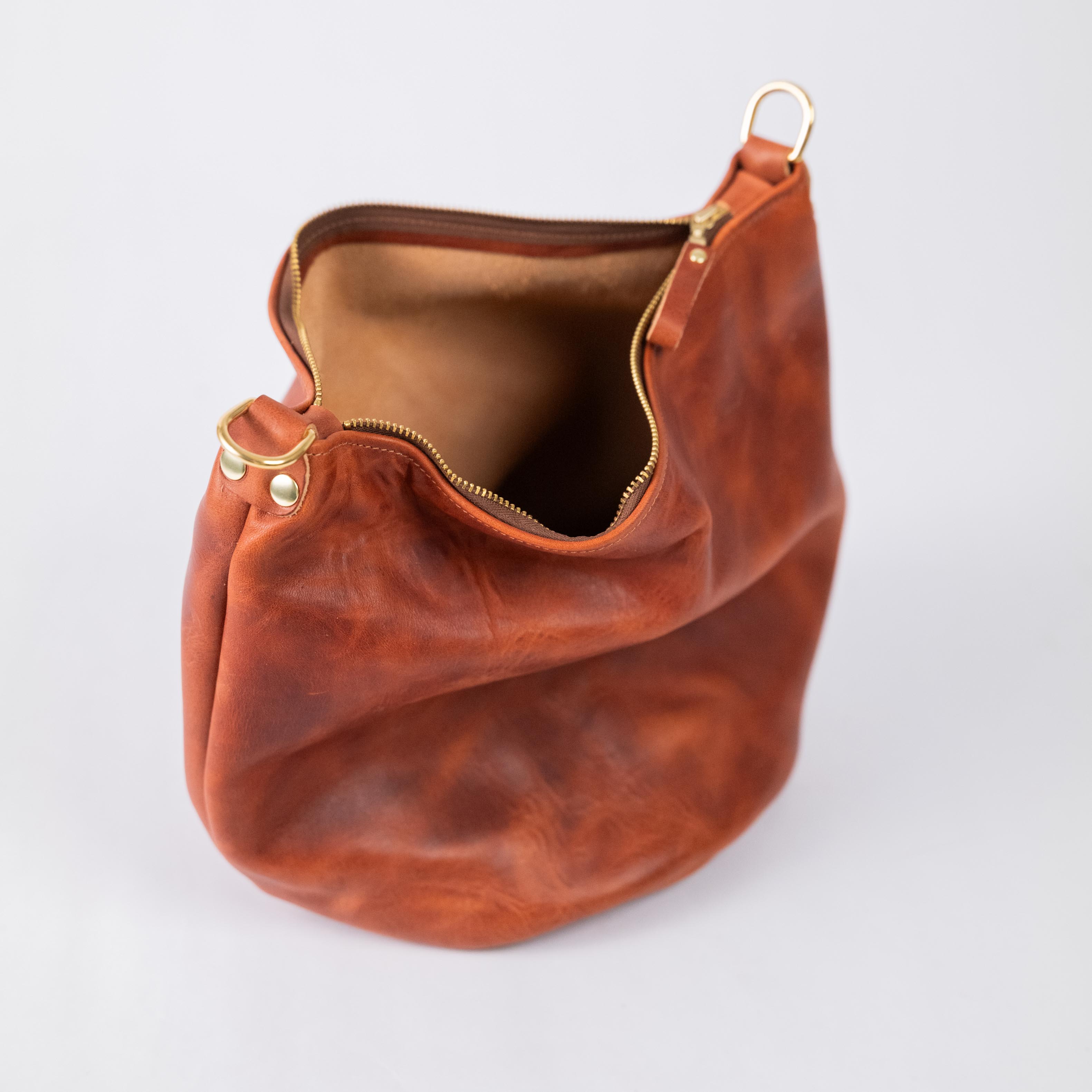 Very Tumbled Old English Derby Zip-Top Bucket Bag