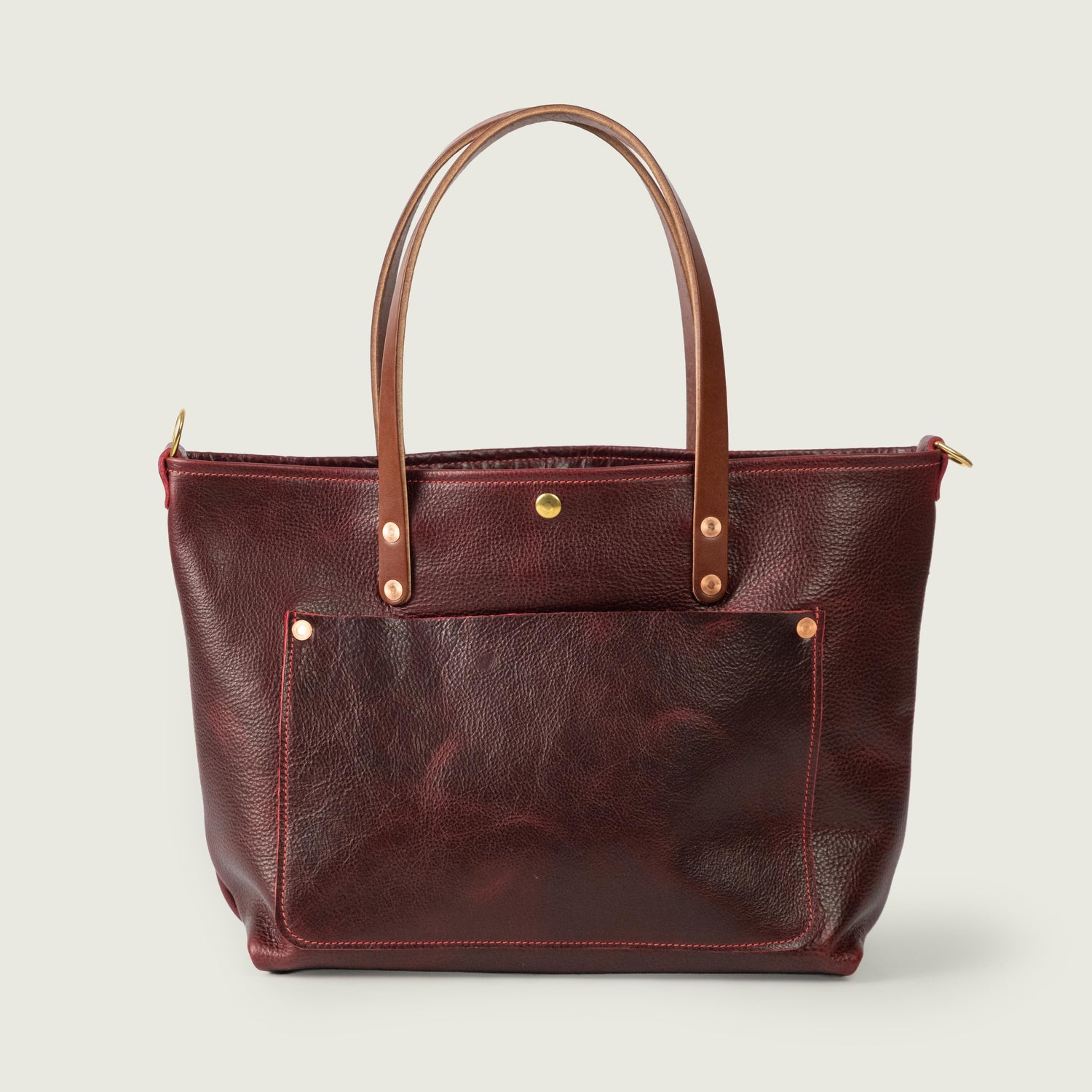 Dark Cherry Bulldog East West Travel Tote